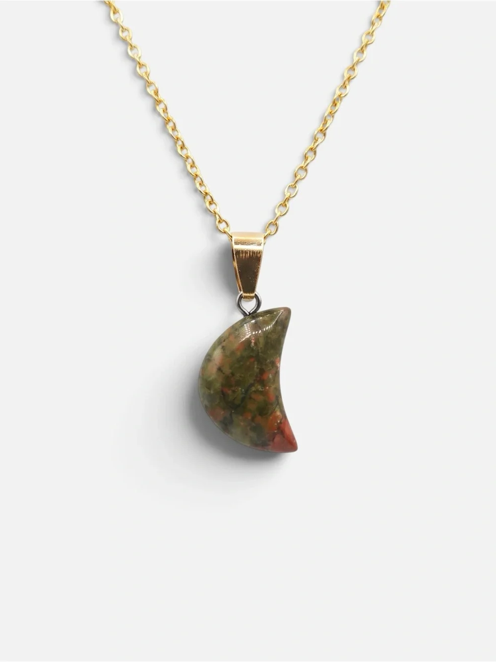 UNAKITE MOON NECKLACE